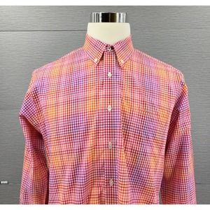 J Mclaughlin‎ Shirt Men's Size: Medium Multicolor Plaid 100% Cotton Long Sleeve